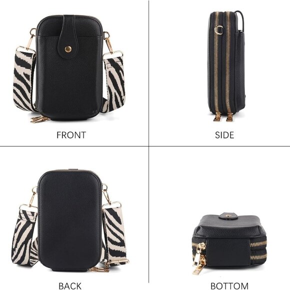 Small Faux Leather Crossbody Bag for Women Compact Phone Wallet Purse - Picture 2 of 7